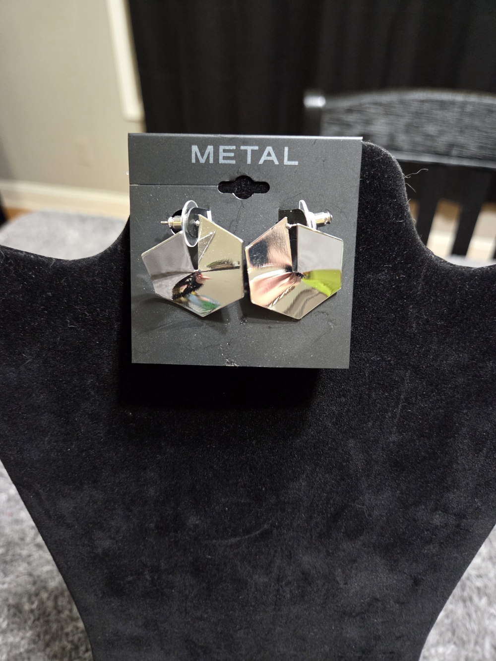 Kohl's Silver Geometric Hexagon Stud Earrings